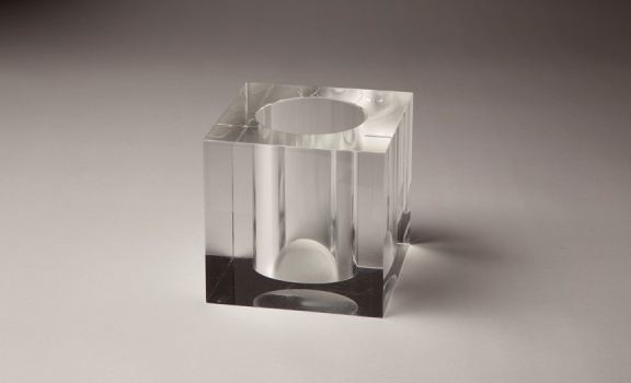 Lucite Cube Vase